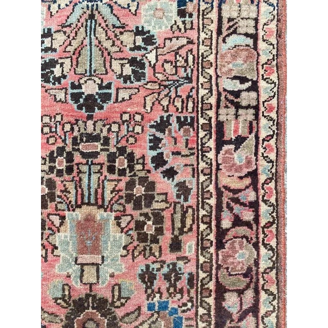 Pink Antique Hamadan Runner For Sale - Image 8 of 14