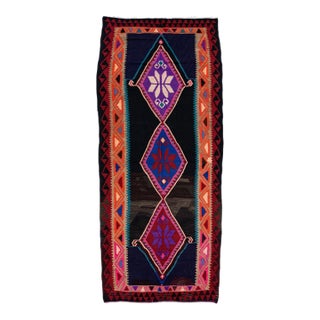 Mid-20th Century Turkish Kilim Multicolor Handmade Tribal Wool Rug For Sale