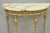 Antique Gothic Revival Oscar Bach Style Figural Bronze & Onyx Gold Painted Small Console Table. Circa Early 20th Century....
