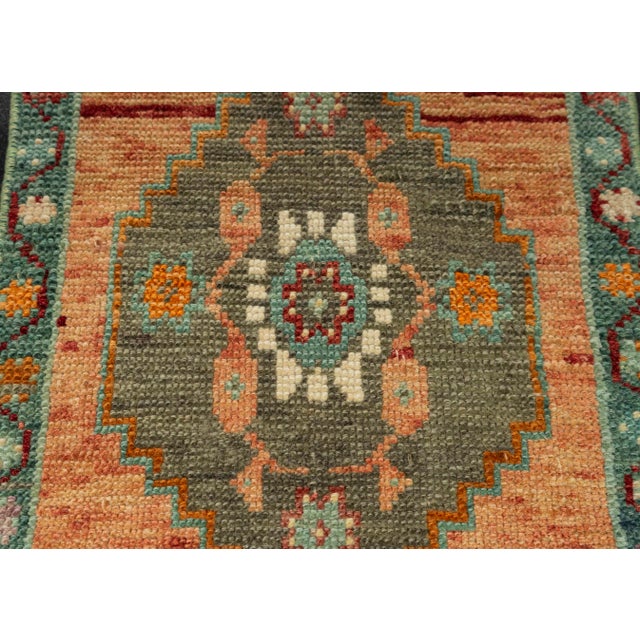 Turkish Mini Rug Oriental Hand Knotted Vintage Rug 1'4" x 3'2" #21179 For Sale - Image 4 of 8