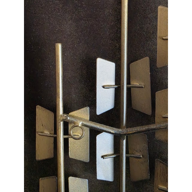 Brass Mid-Century Modern Brutalist Welded Metal Geometric Wall Sculpture For Sale - Image 8 of 9
