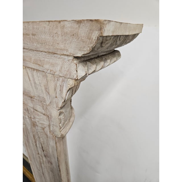 Tall Fluted and Carved Wood Half Classical Column in a With an Antique Whitewashed Finish For Sale - Image 4 of 7