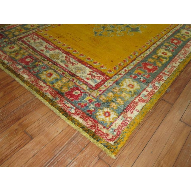 Folk Art Zabihi Collection Antique Angora Oushak Rug - 4'1" x 6'3" For Sale - Image 3 of 6