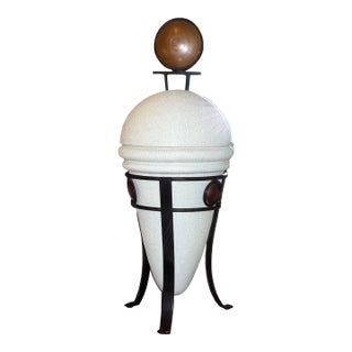 Vase, Stone With Metal Trim For Sale