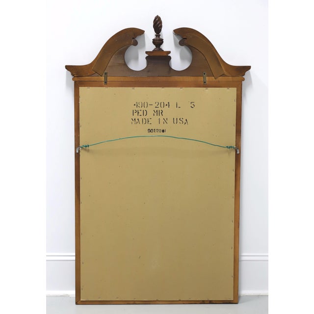 Wood Lexington Cherry Traditional Pediment Beveled Wall Mirror For Sale - Image 7 of 9