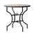 Matthew Izzo Home 32" Round Yellow and White Striped Moroccan Zellige Tile Bistro Table on Iron X Base For Sale - Image 4 of 4