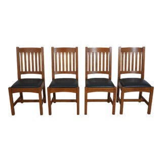 Set of 4 Stickley Mission Oak Dining Room Chairs For Sale