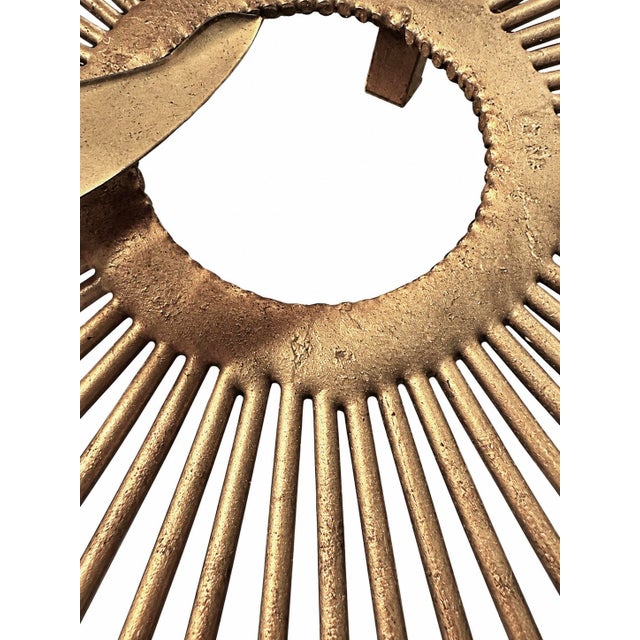 Metal 1970s Mid-Century Modern Brutalist Sunburst Bird Wall Sculptures – Exceptional Matching Pair in the Style of Curtis Jeré For Sale - Image 7 of 17