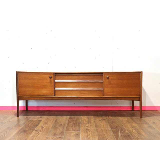 Wood Mid Century Modern Vintage Afromosia Sideboard Credenza by Younger Danish Style For Sale - Image 7 of 12