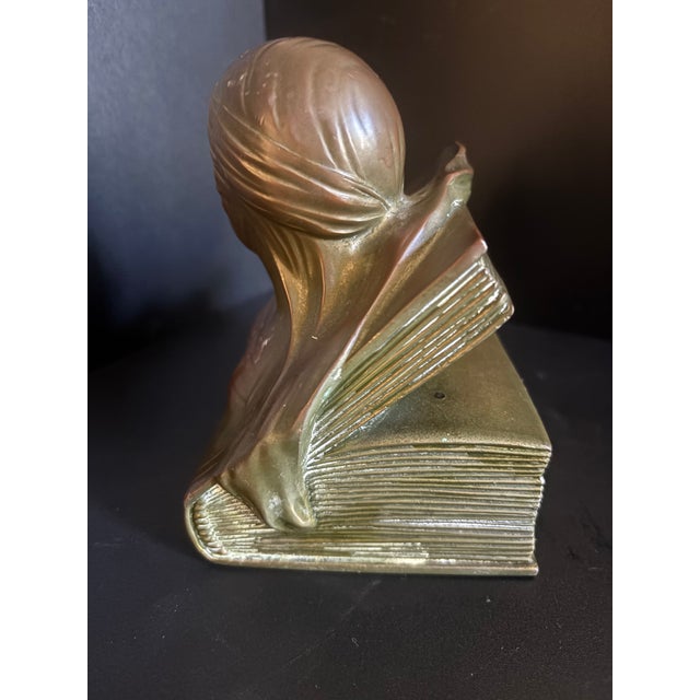 1920s Vintage Bronze-Clad Beatrice Bust: A Neoclassical Muse for the Study For Sale - Image 5 of 8