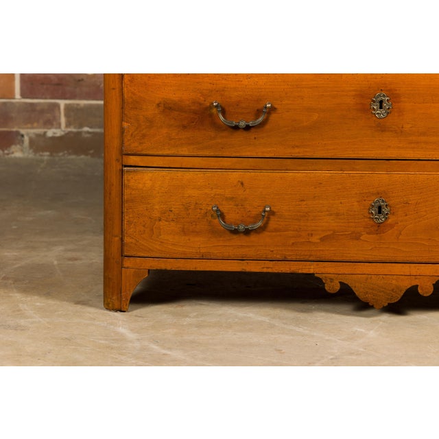 18th Century French Walnut Commode with Three Drawers and Carved Apron For Sale - Image 10 of 12