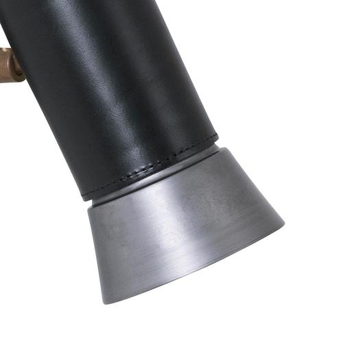 Black Leather and Iron Kusk Wall Lamp by Sabina Grubbeson for Konsthantverk For Sale - Image 3 of 7