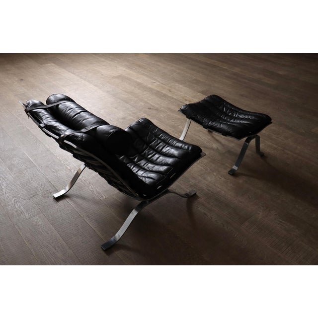 Metal Set of Ari Lounge Chair and Ottoman by Arne Norell for Arne Norell Ab, Sweden, 1966 For Sale - Image 7 of 14