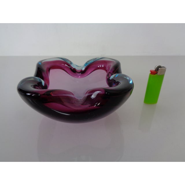 1960s Purple & Turquoise Sommerso Murano Glass Bowl, Italy, 1960s For Sale - Image 5 of 13