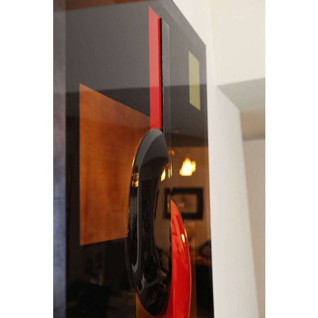 Wood Eliade Ispas Cubist/Constructivist Lacquer Panel For Sale - Image 7 of 8