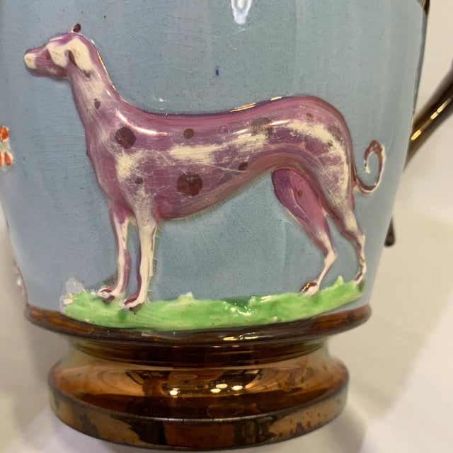 Cinnamon Pitcher With Sculpted Dog & Ram For Sale - Image 8 of 11