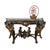 Bronze console table with an ornate figural base and shaped granite stone top. The table is designed in a grand French...