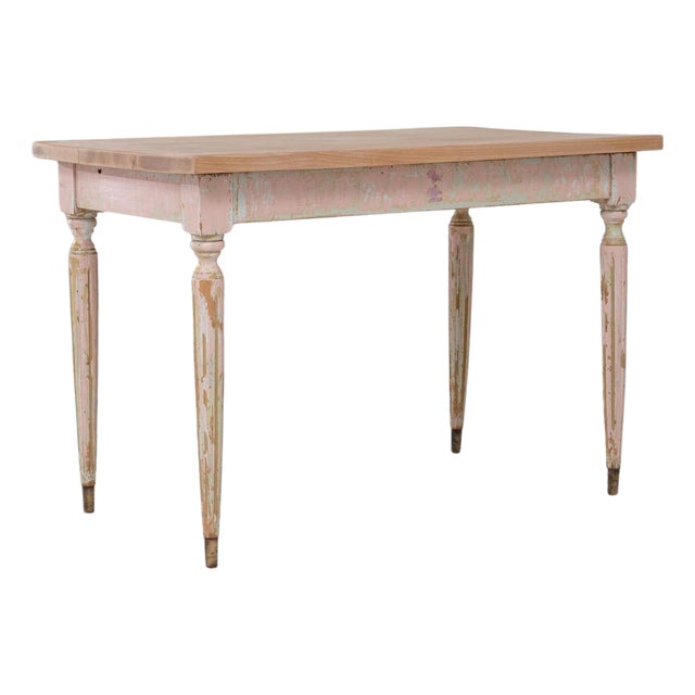 20th Century French Patinated Wooden Side Table For Sale