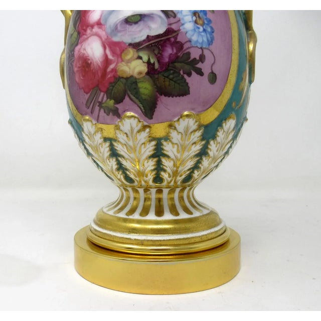 Antique Pair English Staffordshire Porcelain Table Lamps Ridgway or Rockingham For Sale - Image 10 of 13