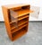 Wood Mid Century Danish Modern Bookshelf Cabinet Teak Shelves Glass Doors Display MCM For Sale - Image 7 of 11