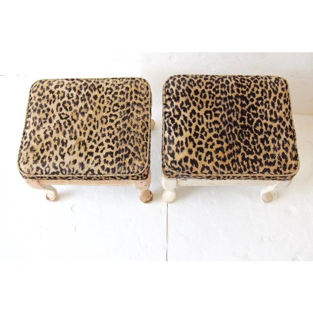 Leopard Print Footstools a Pair Chairish