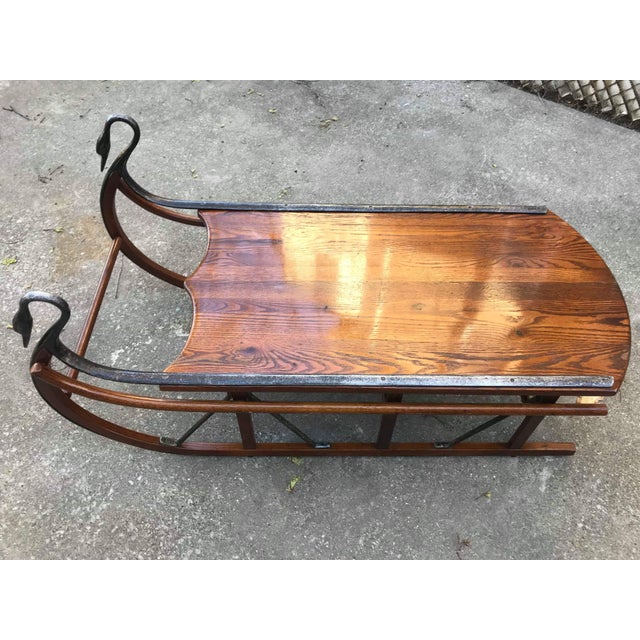 MidCentury Modern Tell City Chair Co. Oak Sled Coffee Table Chairish