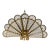 Vintage Brass Fireplace Peacock Folding Fan Screen For Sale