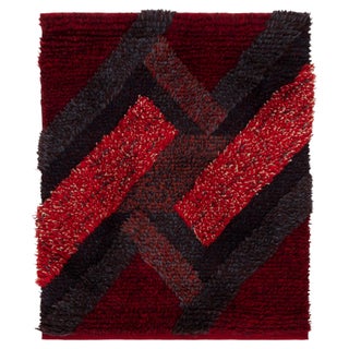Vintage Swedish Rya Rug by Ritta Aaltonen Doris Leslie Blau Collection For Sale