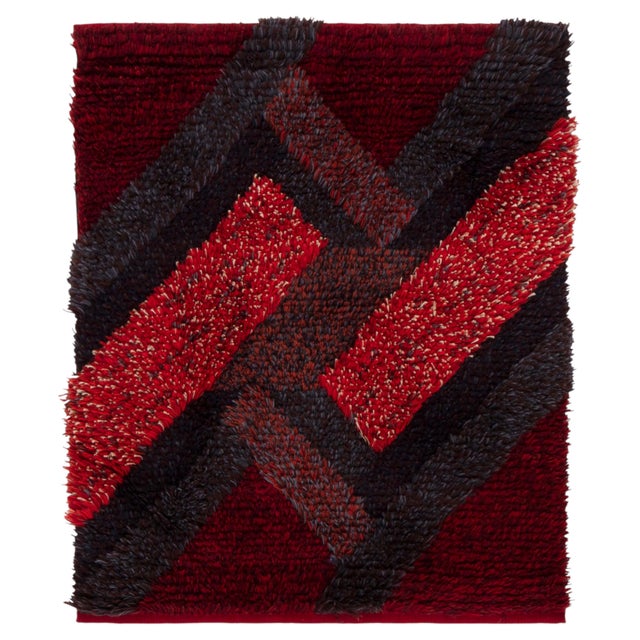 Vintage Swedish Rya Rug by Ritta Aaltonen Doris Leslie Blau Collection For Sale