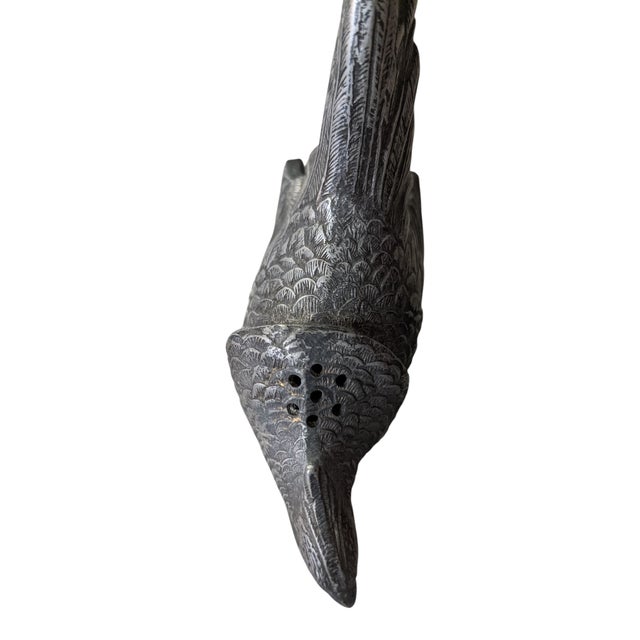 Wood Antique Silver Plated Pheasant Birds Salt and Pepper Shakers- A Pair For Sale - Image 7 of 9