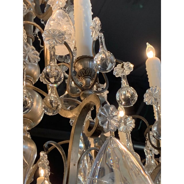 19th Century French Rock Crystal 12-Light Chandelier For Sale - Image 4 of 8