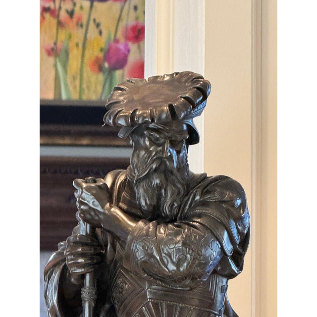 Antique 25" French Bronze: "The Landsknecht" by Albert-Ernest Carrier-Belleuse For Sale In Portland, ME - Image 6 of 18