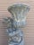 1940s Pair of Grand 39" Tall Neoclassical Cast Stone Putti Figure Planters With Mossy Patina For Sale - Image 9 of 14