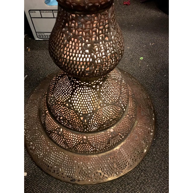Antique Moorish Syrian Moroccan Pierced Brass Figural Floor Lamp Chairish