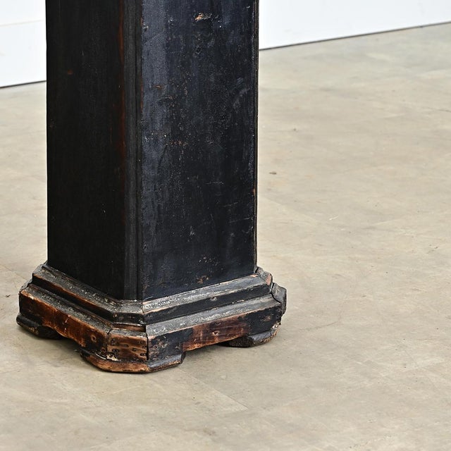 French Vintage Painted Black Pedestal For Sale - Image 4 of 8