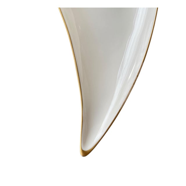 Ceramic Vintage Pickard China Gold Accent 430 Leaf-Shaped Serving Dish | Art Deco Elegance For Sale - Image 7 of 7