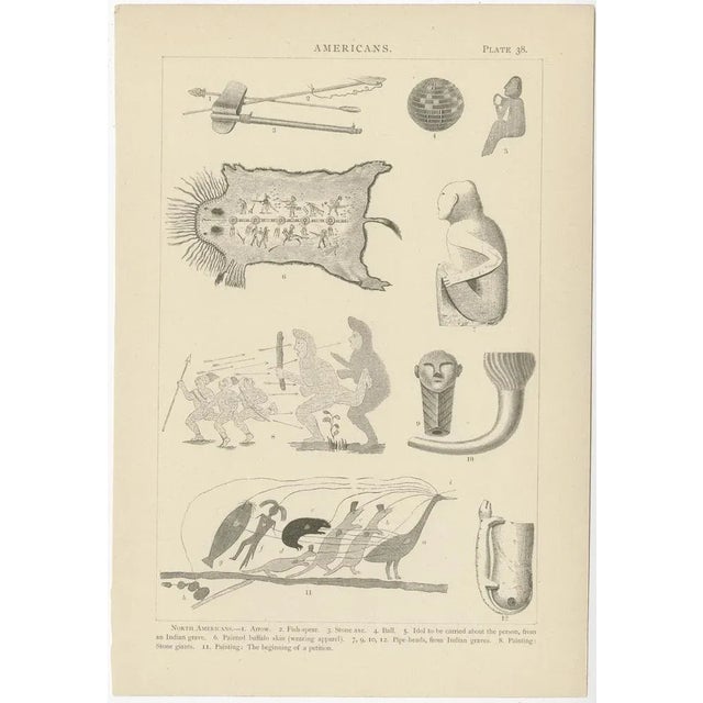 Late 19th Century Illustrations of Johann Heck and Daniel Brinton, Various Scenes, Figures and Objects of North America, 1886, Prints, Set of 8 For Sale - Image 5 of 10