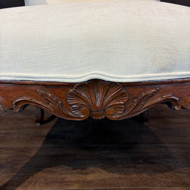 19th Century Early 19th Century French Louis XV Carved Walnut Fauteuil Armchairs- A Pair For Sale - Image 5 of 11