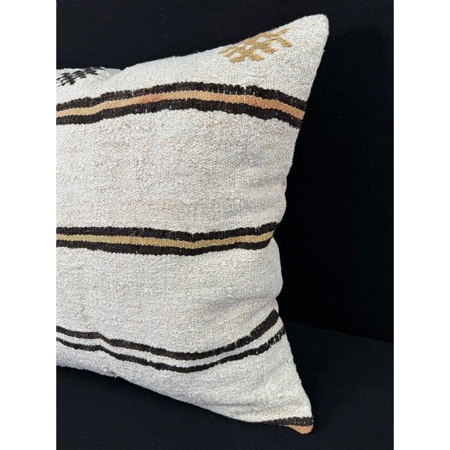 Contemporary Turkish Hemp Pillow Cushion Natural Beige Brown Pillow Cushion Cover 24"x24" For Sale - Image 3 of 4