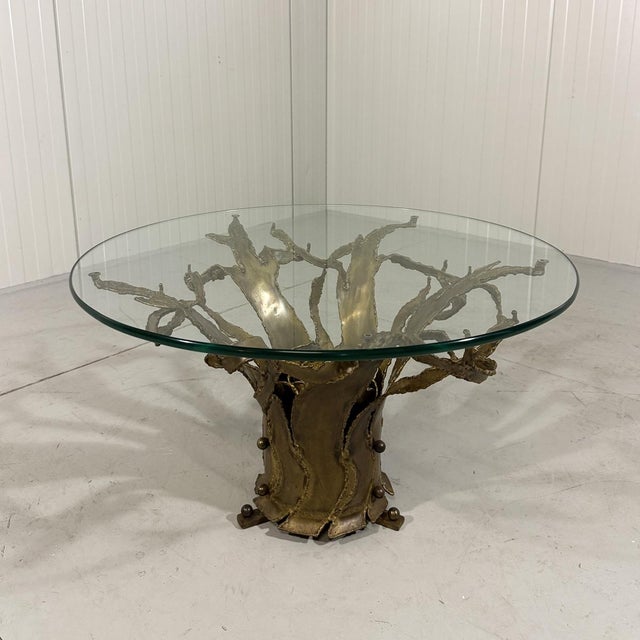 Brutalist Illuminated Dark Brass Coffee Table, 1960s For Sale - Image 4 of 17