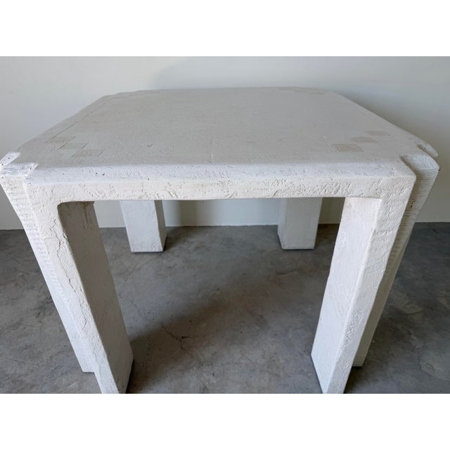1980’s Postmodern Plastered Wood Geometric Game / Dining Table For Sale - Image 11 of 12