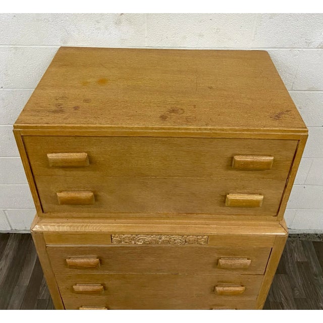 Vintage Thomasville Mid Century Blonde Art Deco Style Chest of Drawers For Sale In Kansas City - Image 6 of 13