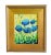 Wood Impressionist Blue Poppies Floral Flowers Oil Painting W/ Antiqued Gold Wood Frame For Sale - Image 7 of 7