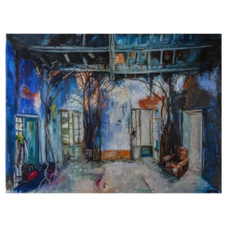 Jean-Pierre Brissart, La maison bleue 2, 2018, Oil on Canvas For Sale