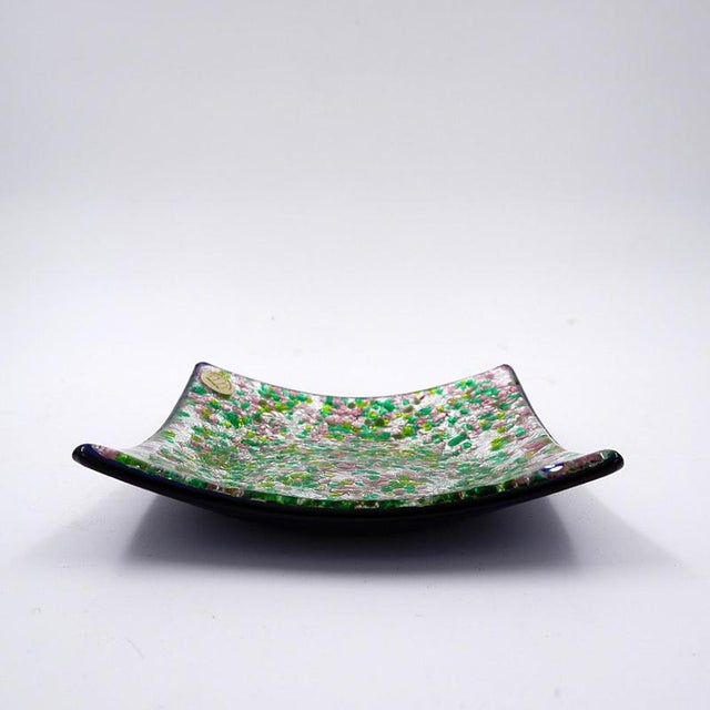 Vintage Square Pocket Emptier in Murano Glass from Tre Archi For Sale - Image 4 of 10