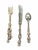 A charming collection of three coordinating boxed Italian silver-plated flatware sets dating to approximately the 1960s....