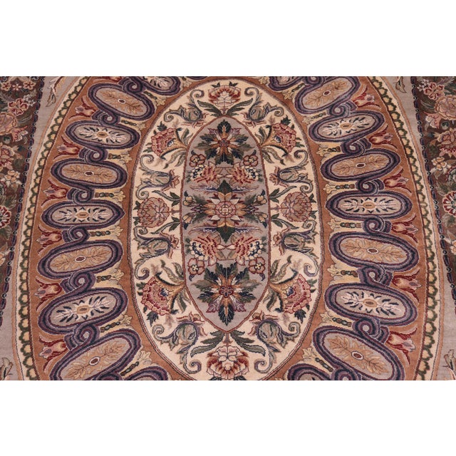 Shabby Chic 1990's Medallion Pak-Persian Gray/Brown Wool Rug - 9'1'' X 11'7'' For Sale - Image 4 of 9