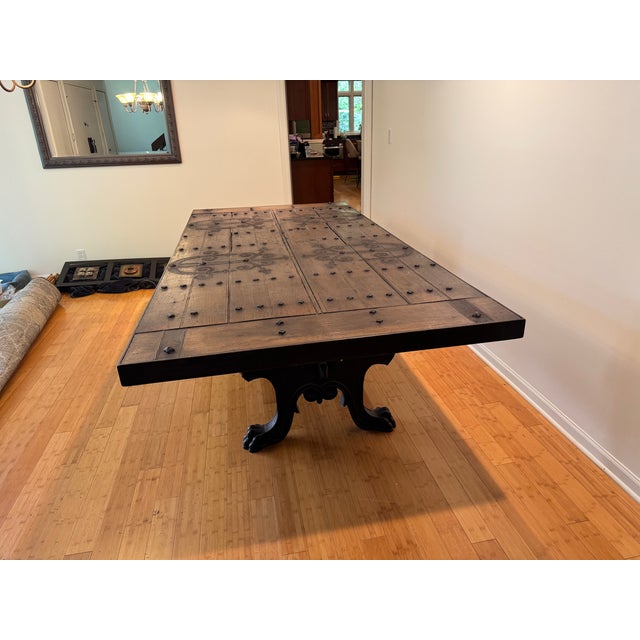 Chocolate 500 Year-Old Stunning Church Door Dining Room Table For Sale - Image 8 of 8