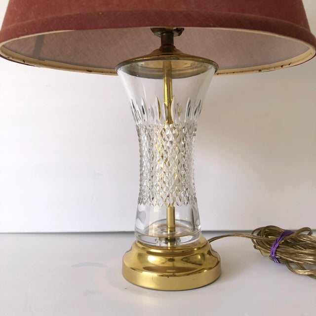 Elegant Crystal Cut Glass & Brass Base Table Lamp Chairish