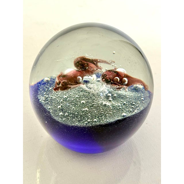 Vintage Art Glass Sea Life Paper Weight For Sale - Image 6 of 6